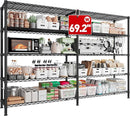 REIBII 70" W Storage Shelves Heavy Duty Load 1600LBS, Metal Shelving 5-Tier Wire Shelving Unit Metal Shelves for Storage Adjustable Shelving Rack for Pantry Kitchen 70" W*15.8" D*72.4" H, 2 Pack by CozyNest Decor