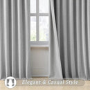 RAIN CITY Grey Linen Blackout Curtains 63 Inches Long,100% Light Blocking Textured Curtains for Bedroom Thermal Back Tab Rod Pocket Curtains 2 Panels with Hooks 50 x 63 by CozyNest Decor