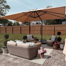 PURPLE LEAF 10 Feet Patio Cantilever Umbrella Square Outdoor Umbrella with 360° Rotation and Aluminum Offset Hanging for Garden Backyard Pool, Taupe by GreenHaven Gardens
