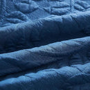 MarCielo 3-Piece 100% Cotton Oversized Bedspread Lightweight Quilt Coverlet Embroidery Farmhouse Bedding Set T0 (Midtone Blue, Oversized King (118"x106")) by CozyNest Decor