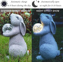 Solar Rabbit Statue Garden Decor -Rabbit Lover Gifts, with Gazing Solar LED Lights Ball Bunny Decoration for Garden Yard Patio Lawn Balcony - Gifts for Mom Grandma by GreenHaven Gardens