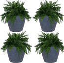 Sunnydaze 24-Inch Anjelica Large Plastic Pot for Plants - Outdoor Polyresin Round Planter with Drillable Drainage Holes - Slate - 4pk by GreenHaven Gardens