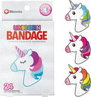 BioSwiss Bandages, Unicorn Shaped Self Adhesive Bandage, Latex Free Sterile Wound Care, Fun First Aid Kit Supplies for Kids, 24 Count by TinyTreasures Baby Boutique