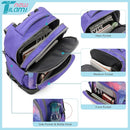NEW TILAMI 18 inch Rolling Backpack Boys & Girls for School – Durable, Waterproof, Adjustable Handle, Ideal for Travel & Daily Use, Purple Sky by TinyTreasures Baby Boutique