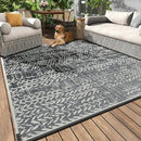 MontVoo Outdoor Rug Waterproof-Patio Rug Mat 5x8 Outdoor Carpet Reversible RV Camping Picnic Plastic Straw Rug Outside Outdoor Area Rug for Balcony Deck Backyard Patio Decor Boho Modern Abstract by GreenHaven Gardens