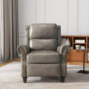 UIXE Pushback Recliner Chair, Faux Leather Armchair Push Back Accent Chair, Rivet Trim Club Chair Home Theater Overstuffed Single Sofa Reading Seat for Living Room, Gray by CozyNest Decor
