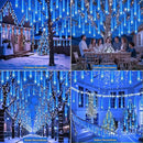 Christmas Lights Outdoor Meteor Shower Lights 24-Tube 576LEDs Snow Falling Rain Cascading Icicle Light for Xmas Tree Christmas Decorations Wedding Party Holiday Garden Decor, UL Plug Blue by CozyNest Decor