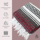 Traditional Handwoven Mexican Blanket, Large Falsa Serape - Soft & Durable - Vibrant Beach, Picnic, Yoga & Camping Mat - Lightweight Boho Throw 70"x50" (Rust) by CozyNest Decor