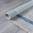 Bordered Outdoor Rug 8x10 Washable Outside Carpet for Indoor Patio Porch Waterproof Easy Cleaning Non Shedding Area Rugs Silver Gray - Blue 8 x 10 by CozyNest Decor