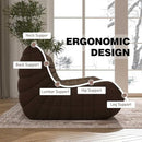 Big Bean Bag Chairs for Adults, 3 Seater Large Bean Bag Chair Sofa, Fireside Chair Lazy Sofa Chair with High Density Comfortable Foam, Modern Bean Bag for Living Room, Bedroom, Office (Coffee) by CozyNest Decor