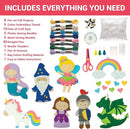 Craftorama Sewing Kit for Kids, Fun and Educational Fairytale Craft Set for Boys and Girls Age 7-12, Sew Your Own Felt Animals Craft Kit for Beginners, 165 Piece Set by TinyTreasures Baby Boutique