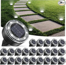 Mini Solar Ground Lights, 24 Pack Solar Lights Outdoor Waterproof, Upgraded LED Flat Landscape Lighting for Outside Pathway Garden Patio Yard Driveway,Cold White by CozyNest Decor