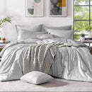 Monbix Full Size Comforter Set, Grey Bedding Comforter for Full Size Bed Set Reversible, Bedding Sets Full 7 Pieces, Cationic Dyeing Bed in a Bag with Comforter, Sheets, Pillowcases & Shams by CozyNest Decor