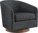 CHITA Swivel Accent Chair, FSC Certified Upholstered Fabric Barrel Chair for Living Room, Fully Assembled, Midnight by CozyNest Decor