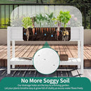 YITAHOME Raised Garden Bed, 47x18x31 Inch HIPS Poly-Wood Weather-Resistant Elevated Planter Box with Storage Shelf for Vegetable Flower, White by GreenHaven Gardens