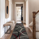 Rugshop Modern Wavy Circles Design Runner Rug 2'7" x 8' Red by TinyTreasures Baby Boutique