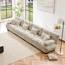 Modular Sectional Sofa Cloud Couch 4-Seater Deep Seat Sofa Couch, Oversized Couch Bed Sectional Couch with Round Bolster Armrests 6 Pillows, Modern Sofa Chair Comfy Couch by CozyNest Decor