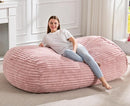 Hobestluk 5FT Bean Bag Chairs Adult Bean Bag with Portable Handle Comfy Large Bean Bag Lounge Chair with Removable Cover for Living Room Bedroom (Stripe Pink, 5FT) by TinyTreasures Baby Boutique