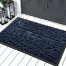 Yimobra Welcome Mat Outdoor, 36x24 Waterproof Door Mat Outside Entrance, All-Weather Non Slip Front Door Mat, Low-Profile Entryway Mat Indoor, Porch and Patio, Blue by CozyNest Decor