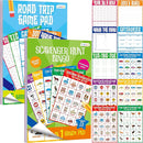 2 Pack Road Trip Game Pads, 10 Games (Categories, Dot & Boxes, Tic-tac-Toe, Scavenger Hunt Bingo), Pen Pencil Paper Game, Plane Trip/Car Travel/Getaway Activity Pad for Kid, Adult by TinyTreasures Baby Boutique