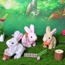 Easfan Hopping Bunny Plush Grey Jumping Spotted Rabbit Ears Nose Moving Educational Plush Toy Interactive Toy Electric for Toddlers Kids by TinyTreasures Baby Boutique