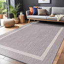 Bordered Outdoor Rug 9x12 Washable Outside Carpet for Indoor Patio Porch Waterproof Easy Cleaning Non Shedding Area Rugs Gray 9 x 12 by CozyNest Decor