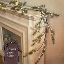 Birchlitland Lighted Pine Garland Battery Operated with Timer 6FT 48 LED Fairy Lights, Christmas Garland with Lights Wall Patio Wedding and Holiday Decor by CozyNest Decor