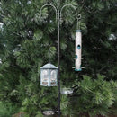 Ashman Deluxe Bird Feeding Station (2 Pack) for Outside - Multi Feeder Pole Stand Kit With 4 Hangers, Bath and 3 Prong Base for Attracting Wild Birds - 22 Inch Wide x 92 Inch Tall by GreenHaven Gardens