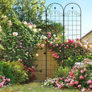 6 Pack Metal Garden Trellis 86.7" H Garden Fence Rustproof Trellis for Climbing Plants Support Roses Flower Outdoor Lawn Black by GreenHaven Gardens