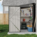 4x8 FT Metal Outdoor Lean to Storage Shed, Lean to Garden Shed Utility Tool Shed, Heavy-Duty Outdoor Metal Wall Side Storage Sheds by GreenHaven Gardens