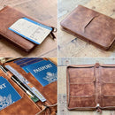 Personalized Leather Passport Holder, Handmade Travel Wallet with Card Slots, Pen Slot | Protector, Custom Engraved Passport Case for Men, Women or Family Organizer by TinyTreasures Baby Boutique