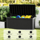 320 Gallon Waterproof Large Resin Deck Box Indoor/Outdoor Lockable Storage Container and Seating for Garden, Pool, and Patio (320 Gallon, Black) by GreenHaven Gardens
