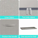 3PCS Under Bed Storage Bins with Metal Frame, Linen Fabric Frame Storage Box Clothes Organizer Bins, Underbed Container with Clear Window (Light Grey, 23.6 x 13 x 6IN) by CozyNest Decor