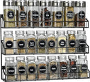 SUFAUY 2 Pack Spice Rack Wall Mount, 3 Tier Narrow Spice Rack Hanging Small Shelf for Cupboard, Black by CozyNest Decor