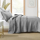 MarCielo 3-Piece 100% Cotton Oversized Bedspread Lightweight Quilt Coverlet Embroidery Farmhouse Bedding Set (Tf Light Grey, Oversized Queen (100"x106")) by CozyNest Decor