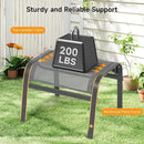 Outdoor Ottoman Set of 2, All Weather Outdoor Foot Stool with Supportive Textliene and Metal Frame, Stackable Oversized Outdoor Foot Rest for Furniture Patio Garden Pool, Grey by CozyNest Decor