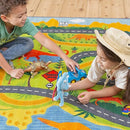 KC Cubs 3x5 Dinosaur Toy Car Dino Road Rug – Educational Play Mat Carpet for Kids, Toddlers, Nursery, Classroom, Playroom, Baby Daycare, Boys & Girls by TinyTreasures Baby Boutique