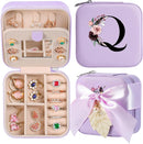 AYGXU Travel Jewelry Box for Women and Girls - Small Case With Initial A-Z - Teacher Gifts by TinyTreasures Baby Boutique