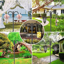 Gtongoko Bird Feeder Pole Squirrel Proof, 108 Inch Double Shepherds Hook for Outdoor with Squirrel Baffles Adjustable Heavy Duty with 5 Prongs Base for Hanging Plants, Bird Feeders, Black by GreenHaven Gardens