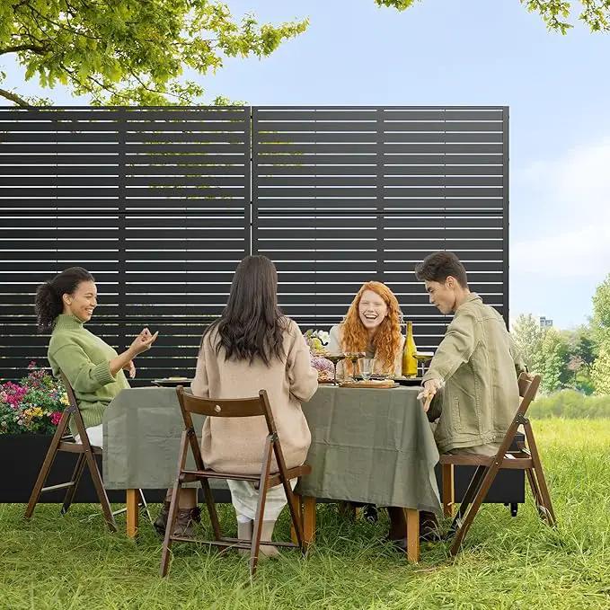Casaphoria Metal Raised Garden Bed with Trellis and Wheels, 72"x47"x16" Planter Box for Climbing Plants, Vegetables & Vines, Features Drainage Holes and Privacy Screen (Black-Louvered), photo 9 of 9