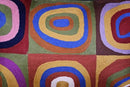 Lumbar Kandinsky Cushion Cover Farbstudie Quadrate Hand Embroidered Wool 13x21 by CozyNest Decor