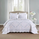 MarCielo 3-Piece 100% Cotton Oversized Bedspread Lightweight Quilt Coverlet Embroidery Farmhouse Bedding Set (TC Colorful White, Oversized King (118"x106")) by CozyNest Decor