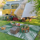 GENIMO Outdoor Rug 6' x 9' Waterproof for Patios Clearance, Reversible Plastic Straw Camping Carpet, Large Area Rugs Mats for RV, Picnic, Backyard, Deck, Balcony, Porch, Beach, Green&Grey by CozyNest Decor