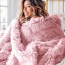 Bedsure GentleSoft Fluffy Pink Blankets Queen Size for Bed, Thick Sherpa Faux Fur Fleece Fuzzy Plush Winter Warm Heavy Soft Full Queen Blankets, Bedroom Decor Pink Gifts Cozy Gifts for Women, 90x90 by CozyNest Decor