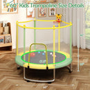 Kids Trampoline with Safety Net – 440lbs Capacity, Upgraded Rust-Proof Ring Legs, Adjustable Gymnastics Bar & Toys – Indoor Outdoor Toddler Trampoline for Boys & Girls Ages 1-8 by TinyTreasures Baby Boutique