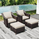 Joyside Wicker Patio Furniture Sets, 4 Pieces Upgraded Large Size Outdoor Furniture with Swivel Rocking Patio Chairs and Outdoor Ottoman, Thick Cushions, Wide Armrest by GreenHaven Gardens