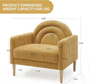 Accent Chair Reading Chair with Armrest, Small Comfy Chair for Small Spaces, Modern Linen Upholstered Armchair for Bedroom & Living Room, Single Sofa Chair with Wood Legs, Easy Assembly (Yellow) by CozyNest Decor