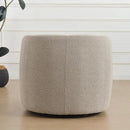 KINWELL 34" Wide Sherpa Swivel Barrel Chair, No Assembly Round Boucle Upholstered Accent Chair Armchair Single Sofa Chair with Toss Pillow for Living Room and Bedroom, Taupe by CozyNest Decor