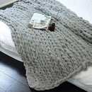 Maetoow Chenille Chunky Knit Blanket Throw （50×60 Inch）, Handmade Warm & Cozy Blanket Couch, Bed, Home Decor, Soft Breathable Fleece Banket, Christmas Thick and Giant Yarn Throws，Grey by CozyNest Decor