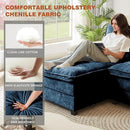 113" Oversized Cloud Couch, U Shape Sectional 4 Seat Sofa with Double Chaises, 2 Layer Cusions, Deep Seat Comfy Sofa, Upholstery Chenille Fabric for Living Room, Blue by CozyNest Decor